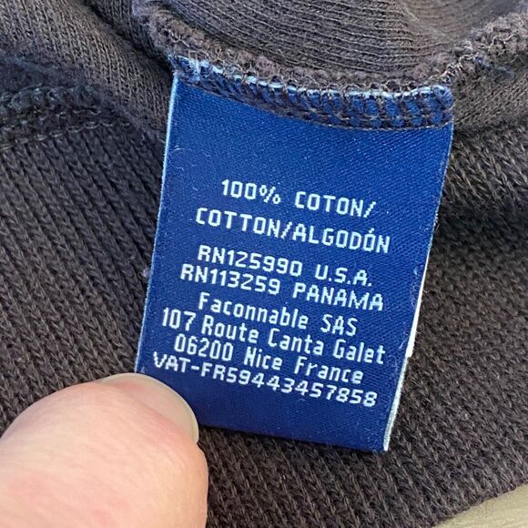 Faconnable Sweater Mens Medium Brown Cotton 1/4 Zip Mock Neck - Picture 9 of 10